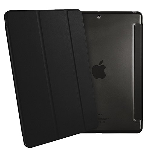 Almondcy schmale iPad Hülle für Apple iPad mini1 & iPad mini2 & iPad mini3 (mit eingebautem Ständer und Front/Rücken Schutz und eingebautem Magnet, Schlaf/Wecken Funktion) schwarz iPad Mini1/2/3 - 7