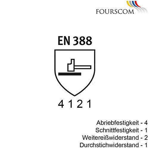 6 Paar FOURSCOM Arbeitshandschuhe Nylonhandschuhe Gr.7-12 EN388/4121 Größe 9 - 2