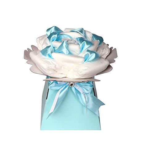 Rose Baby Boy Blue Nappy Cake Hamper / Baby Hamper / Baby Shower Gift / New Arrival Gift / FAST DISPATCH