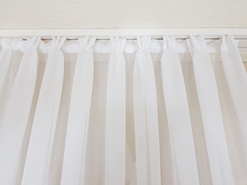 Maßgeschneiderte weiße Voile Store Gardine, inklusive Blei und Automatik Faltenband 1:2,5, 3er Falte, Vorhang nach Maß, Höhe 90 – 295 cm (235x700cm/HxB) - 3