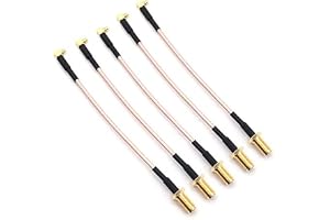 DollaTek 5 st 4 tum RG316 pigtail antenn SMA hane till MMCX-hankontakt adapter låg förlust koaxialkabel i rät vinkel - SMA yt