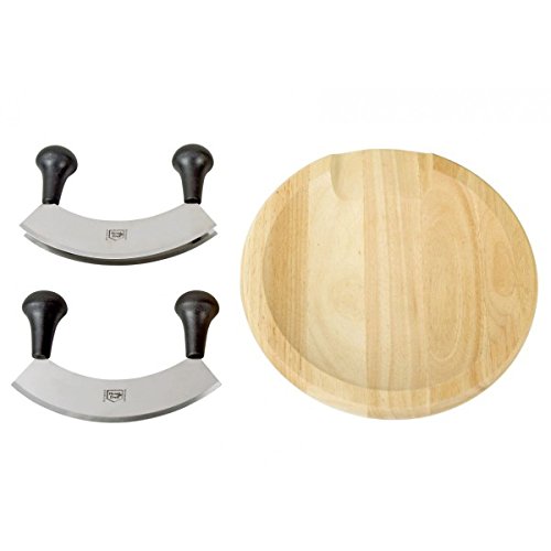 Westmark Wiegemesser mit 2 Klingen, Gesamtlänge: 17 cm, Rostfreier Edelstahl/Kunststoff, Due, Silber/Schwarz, 12942270