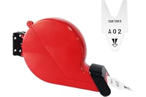 CYSSJF Chiocciola Eliminacode (Rosso) | Distributore Numeri Attesa con 1 Rotolo Numeri Coda (A00-E99,2000 Biglietti) | Prendi Numero & Dispensare Tickets Facile | Per Negozo/Supermercato/Salumeria