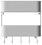 mDesign Organizador de llaves con ganchos - Colgador de llaves de metal con...