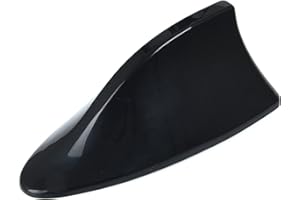 Brussel - Antenna per auto autoadesiva, universale, a forma di pinna di squalo, per radio FM, con segnale radio, base di base nera