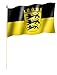 Produktbild Stockflagge/Stockfahne BADEN-WÜRTTEMBERG Flagge/Fahne ca. 30 x 45 cm mit ca. 60cm Stab/Stock
