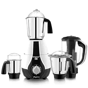Rotomix New Impression Model TIAA 750-Watts Mixer Grinder with 3 Stainless Steel Jars and 1 ABS Juicer Jar 4R(Dry Jar, Chutney Jar, Liquid, Juicer Jar) White-Black