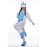 Free Fisher Damen/ Herren Schlafanzug Pyjama, Tier Kostüm, Einhorn Blau, Gr. L (Körpergröße 170-178 CM) - 