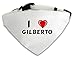 Produktbild Personalisierter Weißer Hundschal mit Aufschrift Ich liebe Gilberto (Vorname/Zuname/Spitzname)