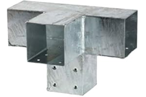 GARTENPIRAT Conector poste madera cuadrado, 4 postes, 9x9 cm, acero, exterior