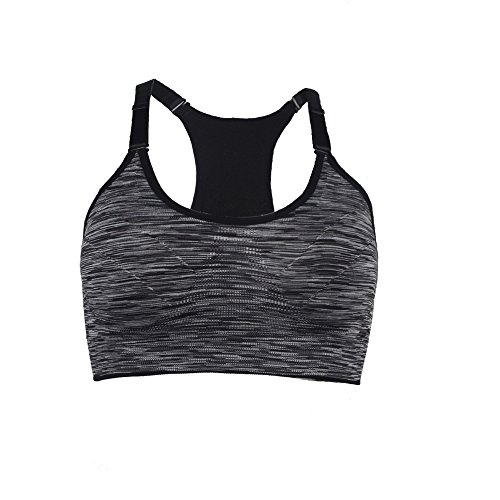 DODOING Komfort Damen Starker Halt Gepolsterter Push up Ohne Buegel Sport BH Bustier Stretch Workout Yoga BH Sport Fitness BH Tank Top Schulterfrei