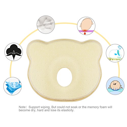 Baby Kissen für Memory Foam Baby-Kopfkissen – und Kopf Positionierer Hals Unterstützung verhindern Baby Flat Head (0–12 Monate) - 6