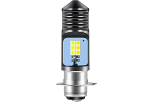 Chemini P15D LED Motorcycle Headlight Bulb for H6M Motorbike Hi/Lo Beam Plug and Play 3030 Chip White&Amber 12V-1 Lamp