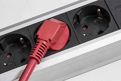 as – Schwabe 18358 8fach Überspannungs-Aluminium-Steckdosenleiste mit Schalter und Kinderschutz, 1.5 m H05VV-F 3G1.5, IP20 Innenbereich - 3