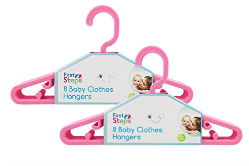 First Steps - Pack de perchas para ropa de bebé rosa rosa Talla:Pack of 16