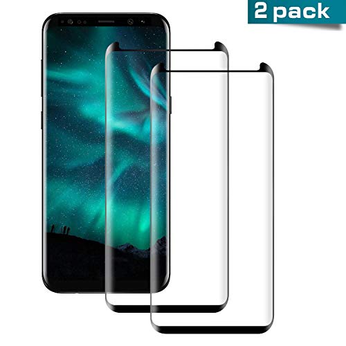 Snnisttek [2-Pack] Cristal Templado Galaxy S8 Plus, 3D Curvo Protector de Pantalla Galaxy S8 Plus [Alta Definicion] [9H Dureza] [Resistente a Arañazos] Vidrio Templado para S8 Plus
