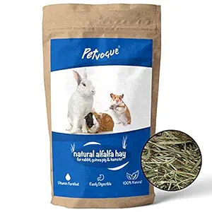 PetVogue Alpha Hay - Natural Food for Rabbits , Guinea Pigs, Chinchillas and Other Small Animals - 800 Gm Pack