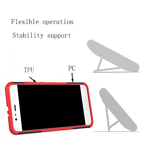 SMTR Huawei Y6 2017 Funda   Heavy Duty  H  brida Rugged Armor Case Choque Absorci  n Protecci  n Dual Layer Bumper Carcasa con pata de Cabra para Huawei Y6 2017 blanco