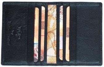 Two Fold Leather Credit Card Holder by 1642 - 6 Card Slots - 5017