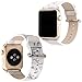 Produktbild lala Pink Apple Watch Armband 38mm Marmor Leder Uhrenarmbänder Ersatzarmbänder mit Silber Metall Adapter für Apple Watch Serie 3 Serie 2 Serie 1 Sport Edition,Weiß