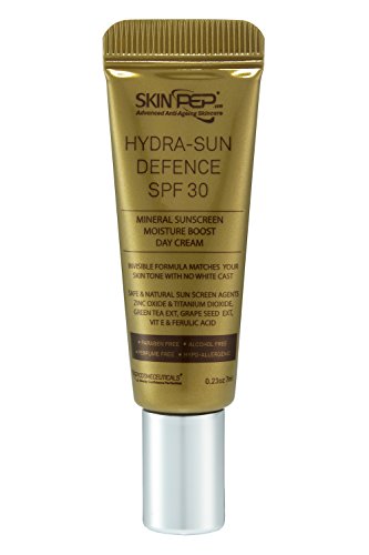 SkinPep Hydra Sun Defence SPF 30 Day Cream 7ml - Safe And Natural Sun Screen Agent - Hypo-Allergenic + Paraben free + Alcohol Free + Best Sun Cream - SkinPep Best Choice For Premium Quality Day Cream.