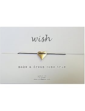 Smilla Brav Damen-Armband Wunscharmband Armband LOVE mit Herz - gold / schwarz - VH13