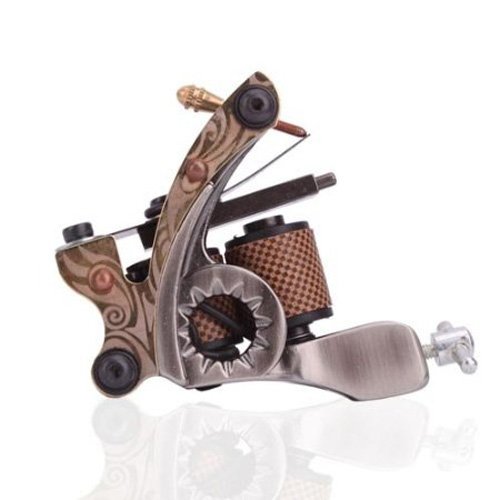 SODIAL(R) New Cast 10 Laps Coils Tattoo Machine Liner Shader Gun