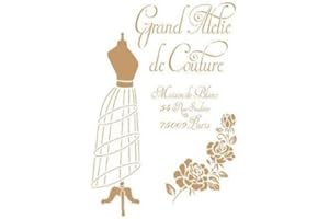 TODO-STENCIL Pochoir rétro 206 Grand Atelier - Dimensions : 20 x 30 cm, Motif : 18 x 26,5 cm