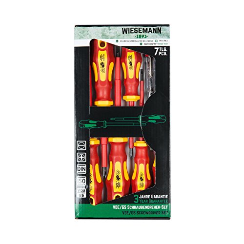 VDE Schraubendreher Set 7tlg inkl. Spannungsprüfer | WIESEMANN 80218 | Schlitz & PH - 4