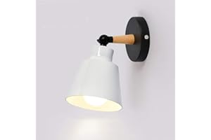 Mengjay Luminaires Moderne E27 Edison Applique Murale Industrielle en Métal Loft Lampe pour Café Bar Couloir Salle à Manger Salon Chambre (Noir) (Blanc)