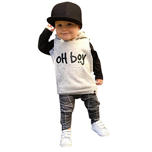 2017 Familizo Bébé Fille Garçon Mode à Capuchon Tops + Pantalons Tenues (2-3 Ans, Blanc)