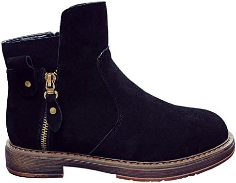 Martens Boots Fashion Women-Adult JK300228 Zipper Accessories Fashion Short Boots,GJDE , 39 , black single mile