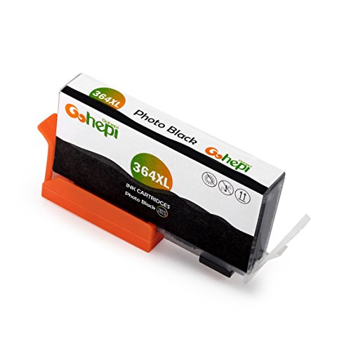 Gohepi 364XL Kompatibel für Tintenpatronen HP 364 364XL (Einschließlich Foto-Schwarz), 2 Schwarz/Foto-Schwarz/Blau/Rot/Gelb 6er-Pack Arbeiten mit HP Photosmart 7510 7520 B8550 B8558 C5300 C5324 C5380 C5383 C5390 C6300 C6324 C6380 D5400 D5445 D5460 D5463 D5468 D7560 - 5