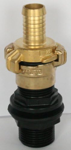 AMTDVN_100+101 tank implementing with union nut 1โ + GEKA-brass-coupling IT 1โ and brass-coupling suitable for GEKA, with hose spout ยพโ, IBC containers, accessories, garden, vats, rainwater tanks, adapters, fitting, cans, cistern, ton