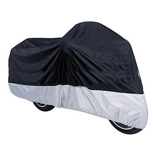 GOGO 180T Motorcycle Cover, Scooter Covers, Motorcycle Accessories, M-XXXL - Black/Silver,L