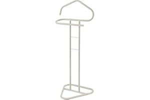 IDIMEX Camilo, pratico servitore da donna con gruccia per pantaloni, bellissimo appendiabiti con porta sacco, moderno appendiabiti laccato beige