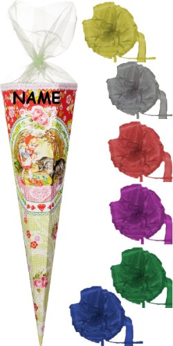 Preisvergleich Produktbild Unbekannt Schultüte - Rotkäppchen 50 cm - incl. Schleife und NAMEN - mit Tüllabschluß