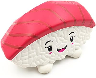 Kawaii4girl Kawaii Salmon Sushi Tuna Sushi Squishy Slow Rising Jumbo Scented Squishy Kawaii Squishies Kids Pretend Play Food Toy (Tuna sushi)