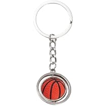 Porte-clés Basket Rotatif 3D - Ballon De Basketball Tournant - Cadeau Sport Pour Ado Garçon - Argenté