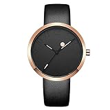 Einfach Arabische Ziffern Maßstab PU Dame Armbanduhren, Schwarz