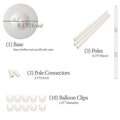 NUOLUX Ballon-Säulen-Unterseiten-Stab-Plastikpole-Ballon-Bogen-Hochzeits-Dekorationen (weiß) - 2