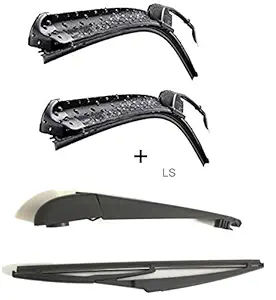 LAKSHMINARAYAN SALES Frameless Wiper + Rear Wiper ARM with Blade Compatible with BALENO Set of 4