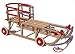 Produktbild Roll Rodel Original Holzschlitten mit Rädern zum Einsatz auf Teer und Schnee - Schlitten mit Rollen, roter Kunststofflehne und Zugseil (Davoser Schlitten 110cm) - Kinderfahrzeug - Babyschlitten