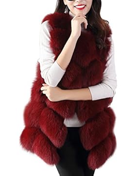 Damen Winter Kunstpelz Weste Fellweste Elegant Warm Winterjacke Mantel Ärmellos Pelzweste Felljacke Oberteile