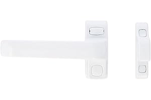 Amig - Manilla de Bloqueo para Puertas y Ventanas Mod. GAMMA - 122 x 70 mm - Roseta - Izquierda - Puertas de Interior y Ventanas - Sin Cuadradillo - Aluminio Blanco