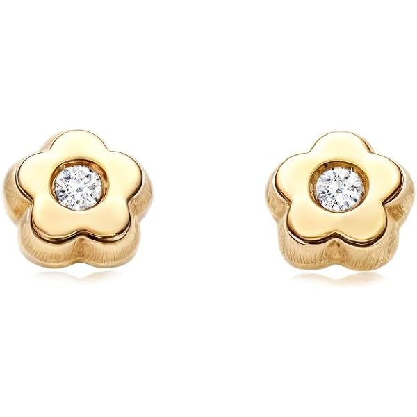 Pendientes Niña Elefante Con Nacar (9 Kilates (9K) Ts) - Estuche Regalo
