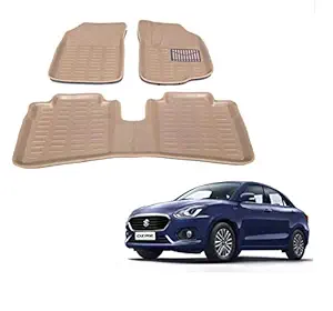 Kozdiko Car 3D Mats Foot mat Beige Color for Maruti Suzuki Swift Dzire 2017