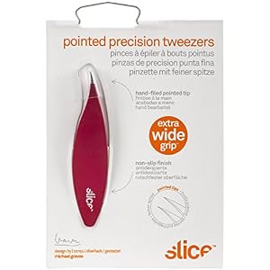 Slice 1045X Stainless Steel Pointed Tweezers, Red (Single)