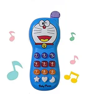 GET SET ALL Battery Operated Doraemon Phone Mobile and Learning Mobile Phone with Light Music Telephone Cartoon Phone for Kids Baby Phone (Multi Color)