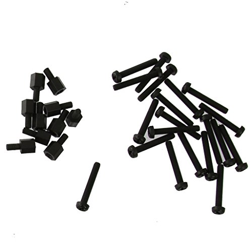 M3 Nylon Schraubenmutter Scheibe Sortiment Satz Sechskantschrauben Pattsituation Box – Schwarz, 120pcs - 4